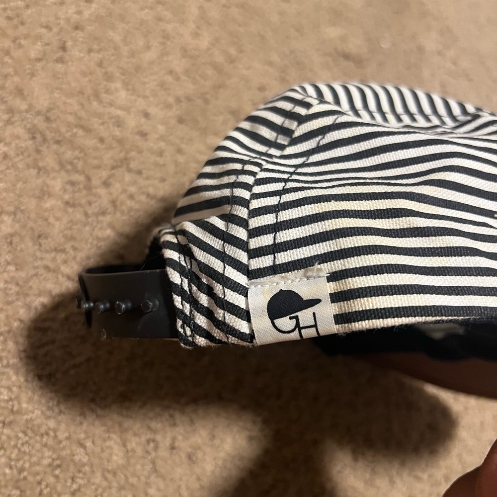 Striped Black and White Kids Hat - Picture 7 of 7